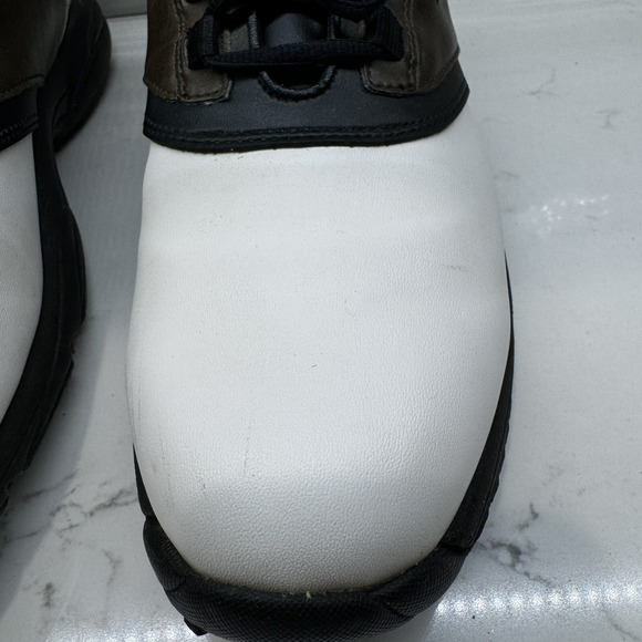 Footjoy Greenjoys Mens‎ 10.5 M Golf Shoes White Brown Saddle - Picture 4 of 15